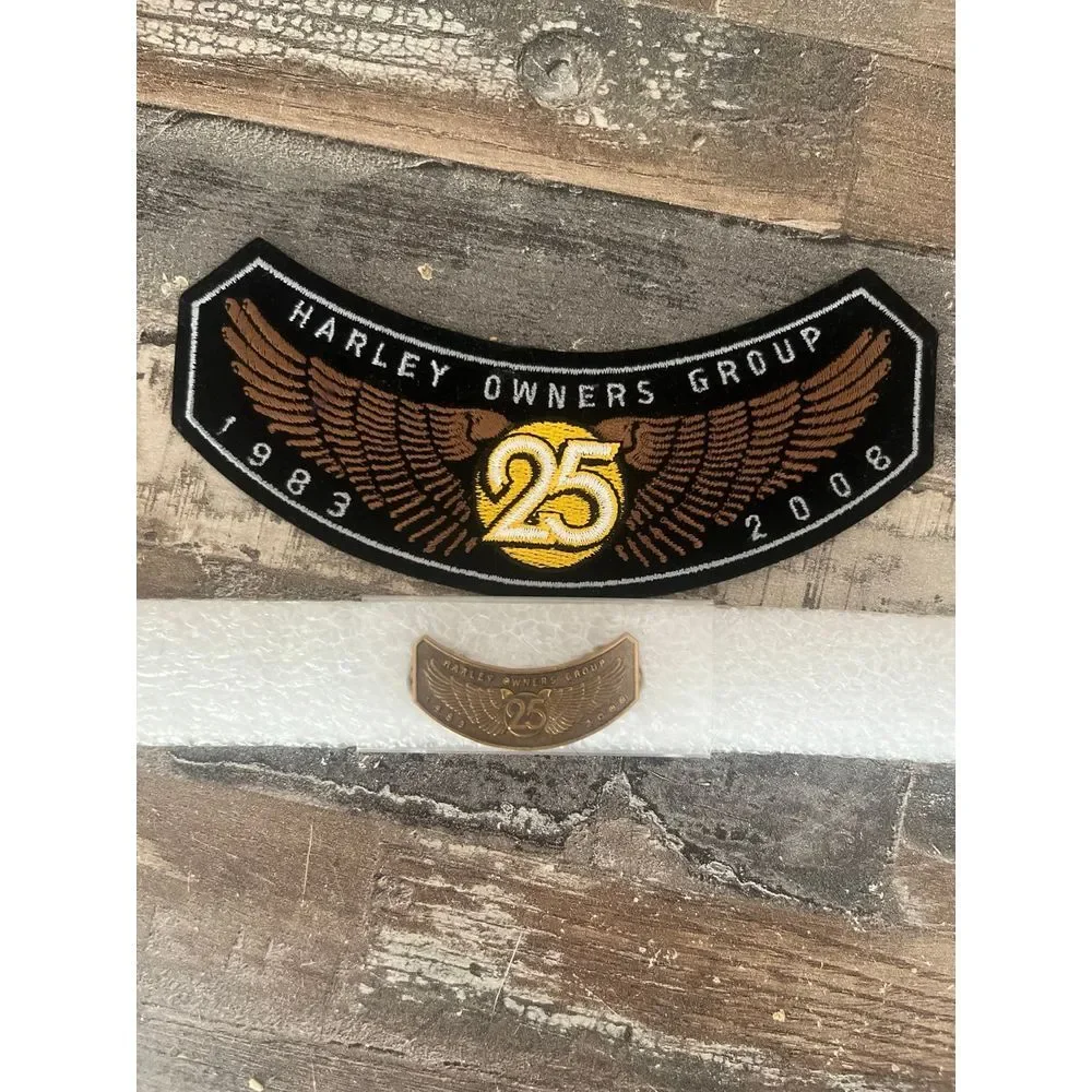 Harley owners group 25‎ year patch and pin